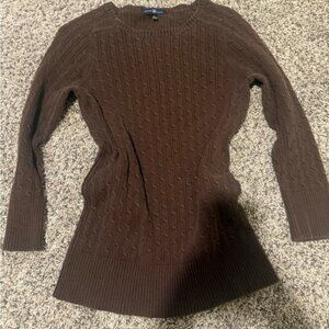 Vintage Y2K GAP Women's Chocolate Cable Knit Sweater
